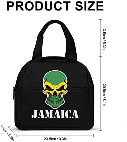 Јамајканско Знаме На Черепот Изолирана Торба За Ручек Еднократно Бенто Кутија Поладна Торба Отпорна На Истекување Контејнери Со Пакувања