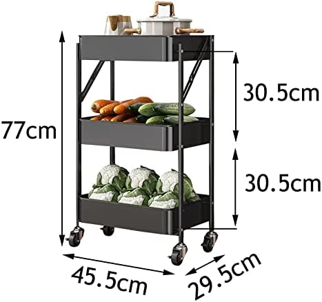 Количка за складирање на метална метална метална количка, количка за овошје од зеленчук, ротирачки решетки за складирање ， ротирачки