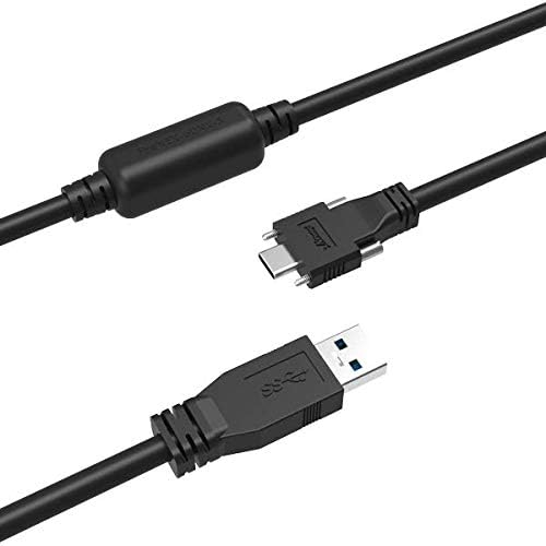 FireNEX-uLink-C} USB 3.1 Активен Кабел За Купер A/M До C/M со Кабел За Заклучување Со Двојна Завртка