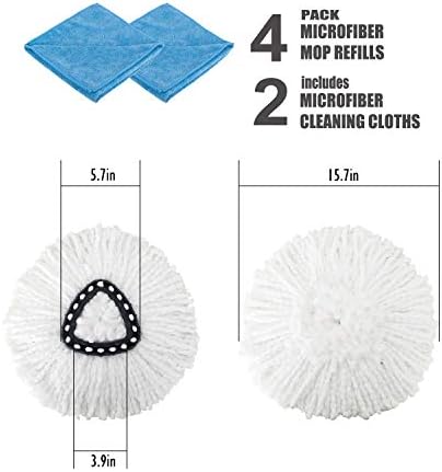 4 пакувања за замена на глава за замена на глави за микрофибер, заменете ја главата безбедна за сите подови со хард-подлога, вклучуваат 2 дополнителни крпи за чистењ?