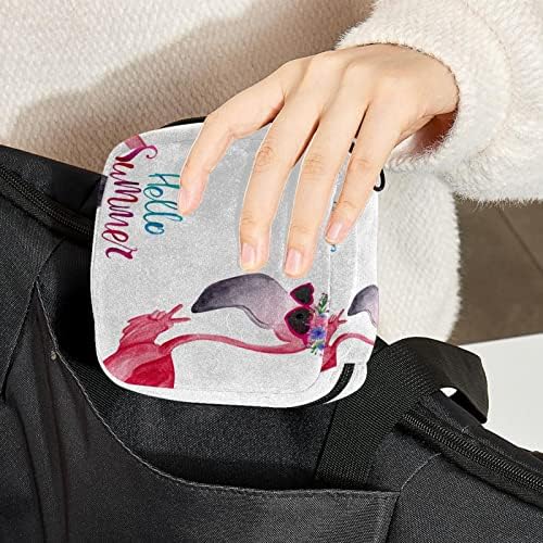 Санитарна торба за складирање на салфетка, торбичка за подлога, торбичка за подлога, мала торба за шминка, фламинго