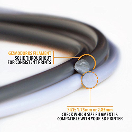 Gizmo Dorks 3mm Petg Filament 1kg / 2.2 bs за 3Д печатачи, транспарентен