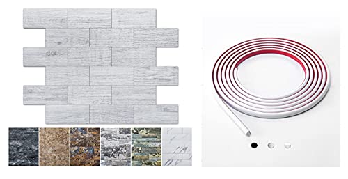 Art3d кора и стап бело-измиена wallидна плочка и бела еџетриминг за кујна, суети за бања, декор на камин, маса за перење, декорации
