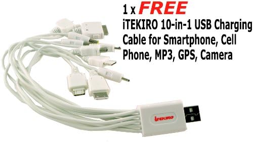 Itekiro AC Wall DC Car Battery Chit Chit For Pentax Optio 750 + Itekiro 10-во-1 USB кабел за полнење