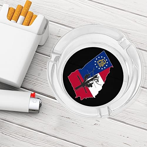Georgiaорџија Државна мапа на знамето на знамето стакло пушење пепел цигари цигари за цигари за држач за таблички за пепел за затворено на