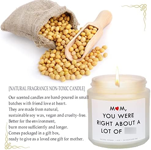 Миризливи свеќи од лаванда, мама што бевте, восочна соја восочна органска ароматерапија свеќа тегла w/лак за подароци, смешни подароци за роденденски подарок за мај