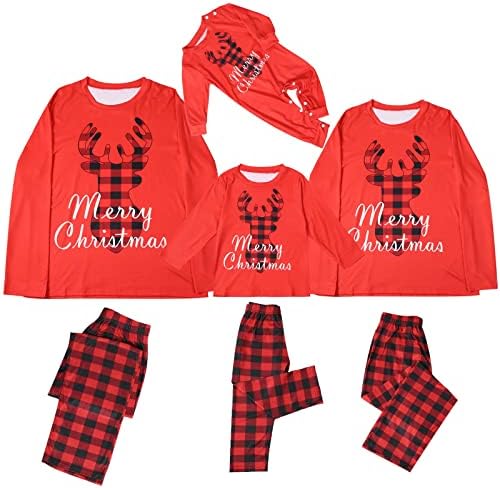 Семејно појавување пижами карирани со појавување на семејни семејства што одговараат на Божиќни пижами поставени дуксери за облека за спиење
