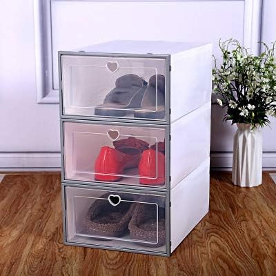 Anncus 3PCS пластична кутија за складирање на чевли за складирање правоаголник pp задебелен воспоставен надзорна комбинација на кабинет за комбинирани