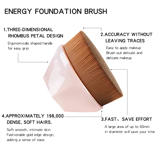 Енергетска фондација четка за течна шминка лице Кабуки четка рамна врвна висока густина мултифункционална за беспрекорна прашок за мешање