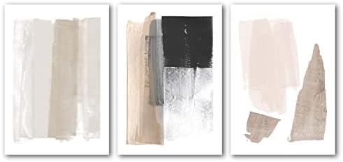 Црно бело и беж апстрактна wallидна уметност платно беж апстрактна сликарство апстрактна геометрија постер отпечатоци за дневна соба wallид