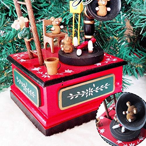 TAZSJG Божиќни украси Дрвена музичка кутија Музичка кутија Декорација за спална соба Дома Декорација Музичка кутија