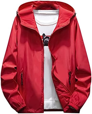 Ymosrh палта за мажи есенска зимска обична боја плус големина качулка патент на отворено спортски палто за мажи