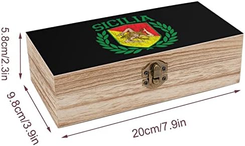 Сицилијанско Знаме Кутија За Складирање Дрво Десктоп Мали Украсни Организаторски Кутии За Накит Со Капак