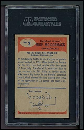 1955 Боуман 2 Мајк Меккормак Кливленд Браунс-фб СГЦ СГЦ 5.00 Браунс-Фб Канзас