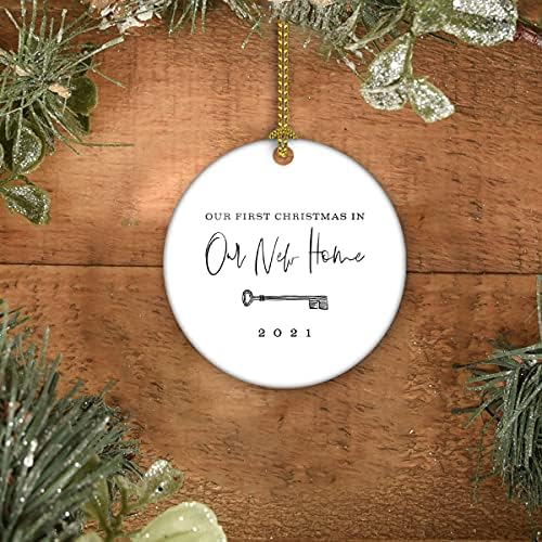 Нашиот 1 -ви Божиќ во нашиот нов дом, украси за домашни украси - Семејни украси за елка што висат - Прв Божиќ Нов домашен украс за украси за украси 2021 парови Подарок за