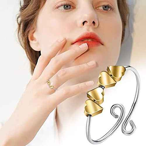 2023 Ново женско loveубов срце ротирачки декомпресија прстен Едноставен моден накит Популарни додатоци смола акрилни прстени