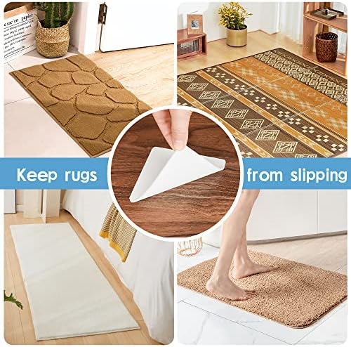 Заглавувач за килими за подови од дрвени предмети, килими од 12 парчиња агол, затегнати и миење на теписи за килими, двострани влошки за килими кои не се лизгаат, ги о?