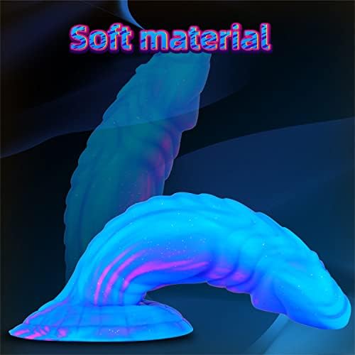 Мешана боја Дилдо Starвездена сина секс играчка, реалистични чудовишта дилдоси со моќна чаша за вшмукување 7,87 Флексибилно течно силиконо