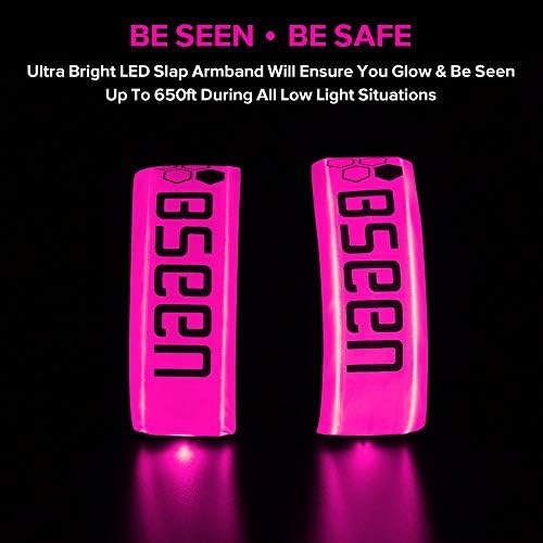 BSEEN LED Armband, 2 пакувања со голема видливост осветлуваат спортски рачки, прилагодливи сјајни нараквици за тркачи, џогери, сопственици