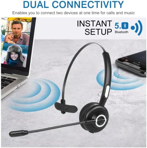 Удобни слушалки за Bluetooth, UX-M97 безжични слушалки со микрофон, слушалки за безжични мобилни телефони со изолација на бучава за изолација