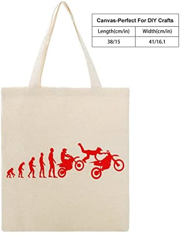 Мотокрос Dirtbike Evolution Canvas Tote Tote торба за еднократна торба за намирници со рачки за мажи жени 38x41cm