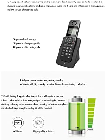 N/A Прошидлив телефонски систем безжичен безжичен со 1 слушалка, лична карта/повик на повик, прилагодлива осветленост на ЛЦД, рачен телефон