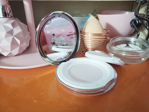 Мбестор Лабава Контејнер За Прав, Полнење 5g/5ml Diy Шминка Случај Со Мека Издувам И Огледало Розова