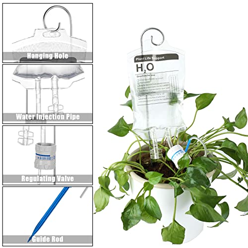 4 парчиња растителна торба за капење вода, поддршка на растенијата за поддршка автоматско растителни уреди за наводнување на наводнување