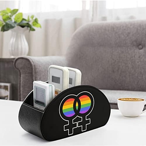 Кутија за организатор на далечински управувач на лезбејски симбол со 5 оддели ТВ далечинско складирање кутија за дневна соба спална