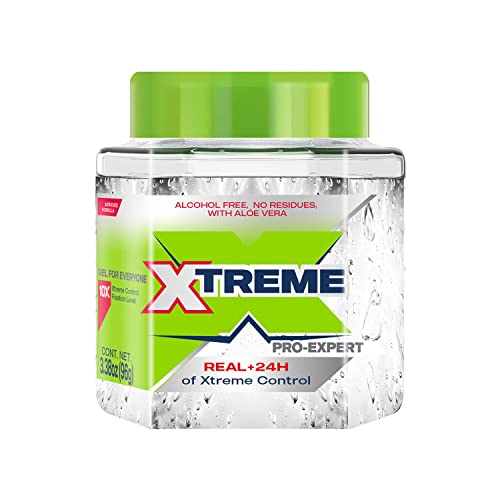 Xtreme Про-Експерт Јасен Гел За Стилизирање На Косата, 24-Часовна Контрола Без Алкохол Со Алое Вера, Големина На Патување, 3,39 мл