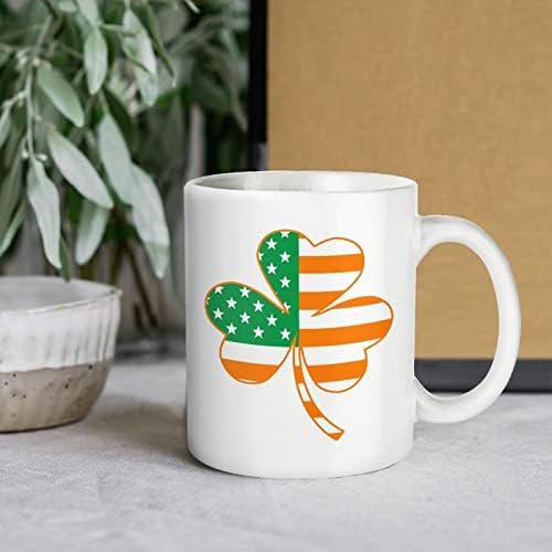 Ирски Американски Детелина Знаме Печатење Кригла Кафе Тамблер Керамички Чај Чаша Смешни Подарок Со Логото Дизајн За Канцеларија Дома