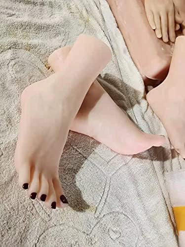 Џаиб силиконски женски Модел стапала Во Природна Големина со Скица Уметност За Нокти Вежбајте Накит Чевли Чорапи За Прикажување Штанд.1 пар силиконски модел нозе
