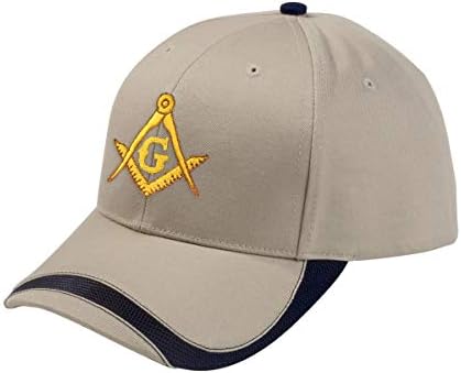 Златен плоштад и компас извезена капа за прилагодување на масонскиот спортски бран