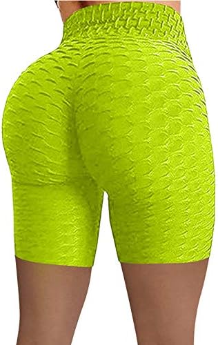 Lcepcy Butt за кревање велосипедисти шорцеви за жени со високи половини јога текстурирани хеланки атлетски тренинзи хулахопки