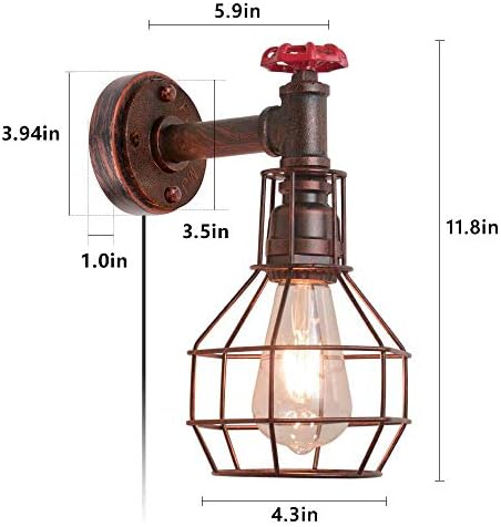 Индустриски Ѕид Светилка, Водовод Цевка Светло Тела, Steampunk Светло Тела, Steampunk Sconce E26 Едисон За Индустриски Светилка,