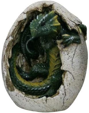 ПТЦ 4,75 инчи зелена змејска змеј во фигура на статуа на обвивка од јајца