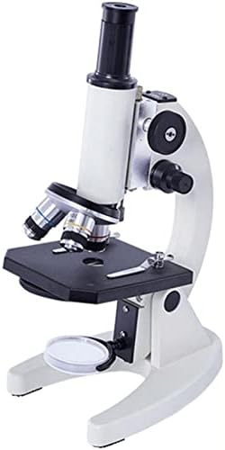 Qiyuds Монокуларен микроскоп, монокуларна права цевка со навалување од 45 ° со клип за раце, моќни биолошки микроскопи за домашно лабораториско