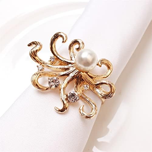 N/A 12 парчиња свадба салфетка тока дијамант октопод салфетка прстен хотел модел соба декоративна уста крпа прстен