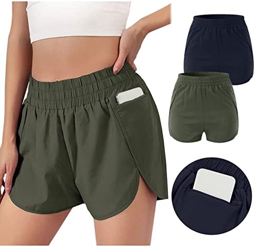 Шорцеви за жени случајно лето плус големина со висока половината со широки нозе атлетски шорцеви ленти печати удобни панталони со џебови