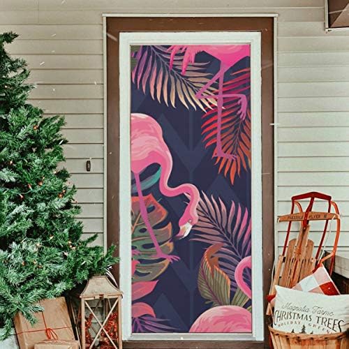 Enevotx врата на вратите за училница убава беспрекорна векторска тропска розова штала врата декоративна издржлива ткаенина покритие