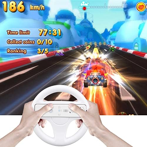 ОСТЕНТ Картинг Тркачки Игри Волан За Нинтендо Wii Далечински Управувач Супер Марио Игра Боја Бела