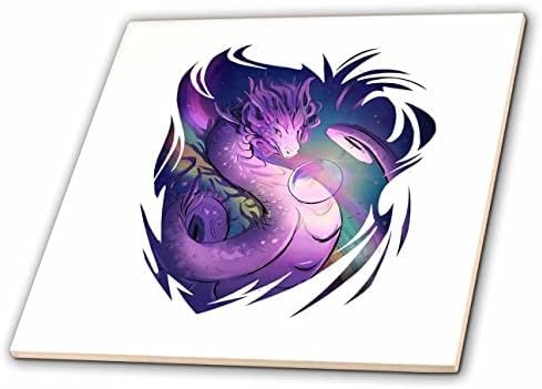 3дроуз Кеси Питерс Дигитална Уметност-Виолетова Змеј-Плочки