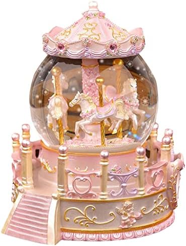 Лук -рингишпил кристал топка принцеза музичка кутија украси лебдат снег октава кутија девојки роденденски подароци Божиќ