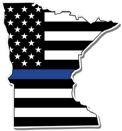 GT Graphics Минесота тенка сина линија Поддршка полиција - водоотпорна декларација на налепница Винил