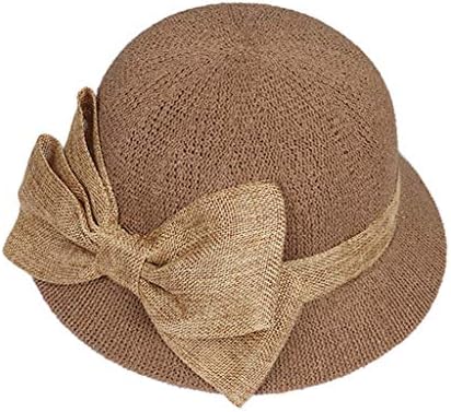 Мода жени Сонце плажа слама капа од панама капа јазол декор берет стил лето УВ заштита елеганција патување