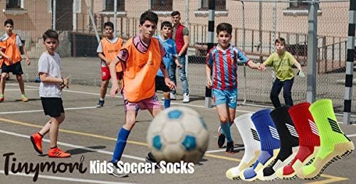 Тинимори Детски Чорапи Против Лизгање Момчиња Девојчиња Фудбалски Спортски Чорапи за возраст од 6-11 Години