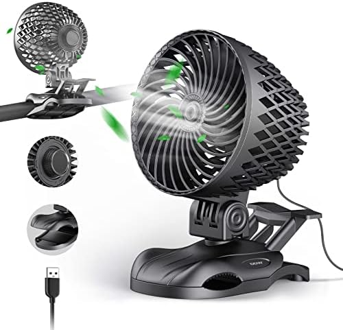 2023 Нов USB Биро Вентилатор, Променлива Брзина Клип На Вентилаторот Со Силен Проток на Воздух&засилувач; Цврст Стегач, 360°Ротација Прилагодлив