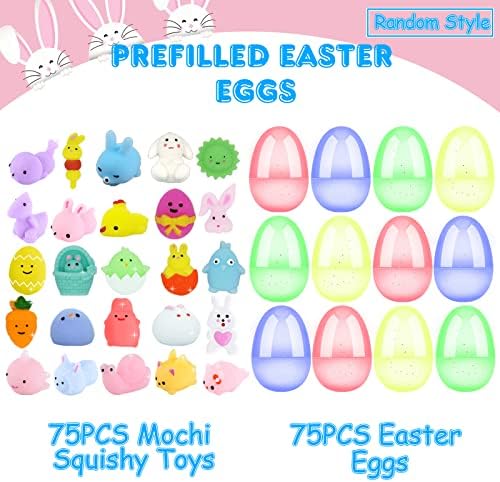 75 компјутери префилирани велигденски јајца со незгодни играчки, исполнети велигденски јајца со незгодни играчки внатре, велигденски корпи за деца, јајца за велигд