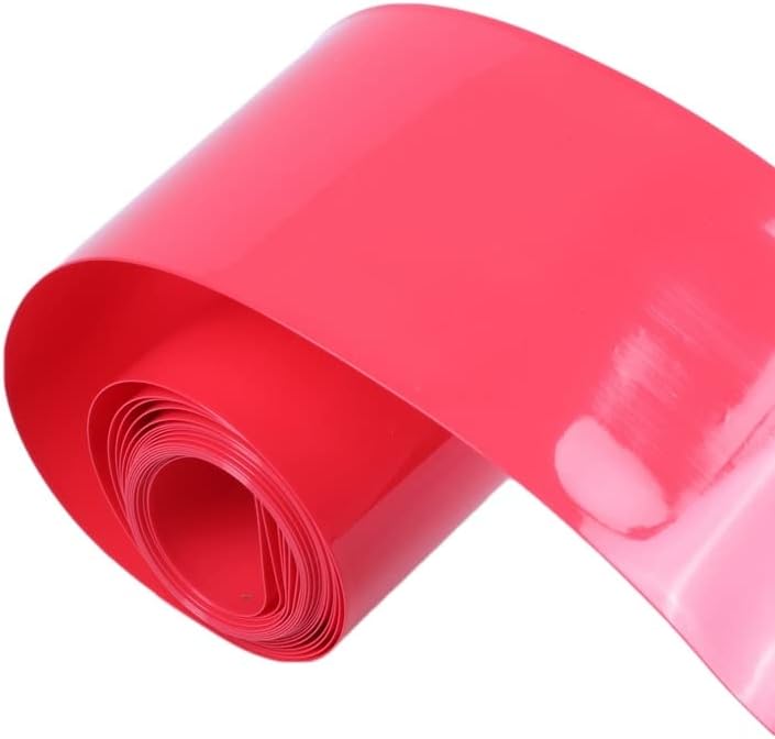2x 2м 50мм ширина PVC Ture Shap Wrap Tube Red за батерија 2 x 18650 -