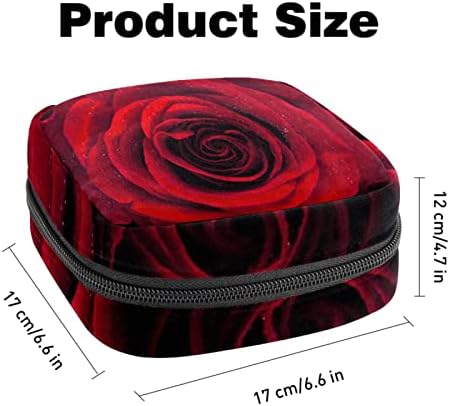 Санитарна торба за складирање на салфетка, торбичка за подлога, торбичка за подлога, мала торба за шминка, цветна шема на црвена роза